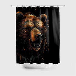 Шторка для душа Бурый медведь, цвет: 3D-принт