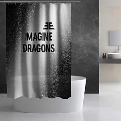 Шторка для душа Imagine Dragons glitch на светлом фоне: символ све, цвет: 3D-принт — фото 2