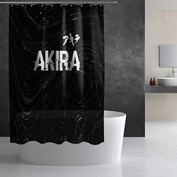 Шторка для душа Akira glitch на темном фоне: символ сверху, цвет: 3D-принт — фото 2