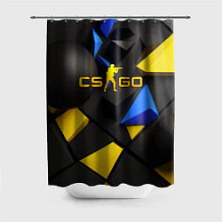 Шторка для ванной CSGO blue yellow abstract