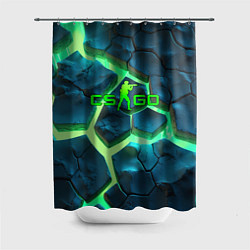 Шторка для ванной CS GO green texture logo