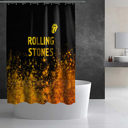 Шторка для душа Rolling Stones - gold gradient: символ сверху, цвет: 3D-принт — фото 2