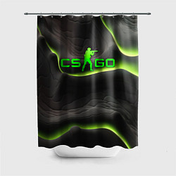 Шторка для душа CSGO green black logo, цвет: 3D-принт