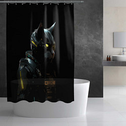 Шторка для душа Кот робот, цвет: 3D-принт — фото 2