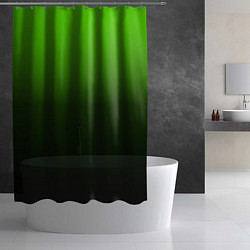 Шторка для душа Градиент ядовитый зеленый - черный, цвет: 3D-принт — фото 2