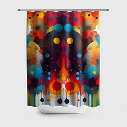 Шторка для душа Mirrow colorful blots - abstraction - vogue, цвет: 3D-принт