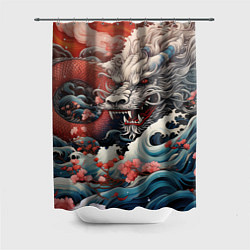 Шторка для душа Морской дракон Irezumi, цвет: 3D-принт