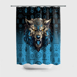 Шторка для душа Скандинавский волк Фенрир, цвет: 3D-принт