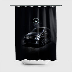 Шторка для душа Mercedes black, цвет: 3D-принт