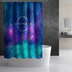 Шторка для душа Starfield space logo, цвет: 3D-принт — фото 2