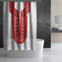 Шторка для душа Красная славянская вышиванка, цвет: 3D-принт — фото 2