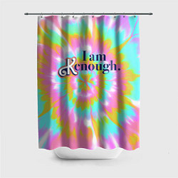 Шторка для душа I am Kenough - retro tie-dye, цвет: 3D-принт