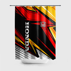 Шторка для душа Honda - красный и оранжевый, цвет: 3D-принт