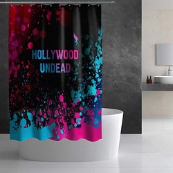 Шторка для душа Hollywood Undead - neon gradient: символ сверху, цвет: 3D-принт — фото 2