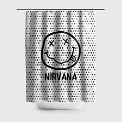 Шторка для ванной Nirvana glitch на светлом фоне