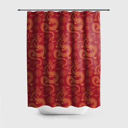 Шторка для ванной Dragon red pattern