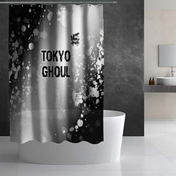 Шторка для душа Tokyo Ghoul glitch на светлом фоне: символ сверху, цвет: 3D-принт — фото 2
