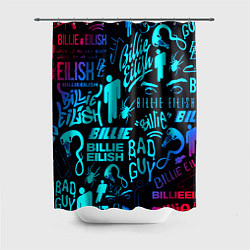 Шторка для душа Billie Eilish neon pattern, цвет: 3D-принт
