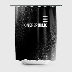 Шторка для ванной OneRepublic glitch на темном фоне: символ сверху