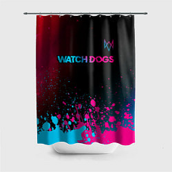 Шторка для ванной Watch Dogs - neon gradient: символ сверху