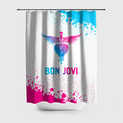 Шторка для ванной Bon Jovi neon gradient style