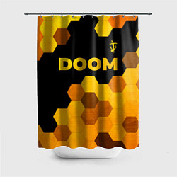 Шторка для душа Doom - gold gradient: символ сверху, цвет: 3D-принт