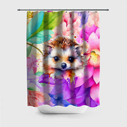 Шторка для ванной Ежик в цветах