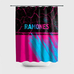 Шторка для душа Ramones - neon gradient посередине, цвет: 3D-принт