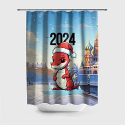 Шторка для ванной Новогодний дракон 2024