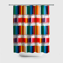 Шторка для душа Яркие цветные карандаши, цвет: 3D-принт