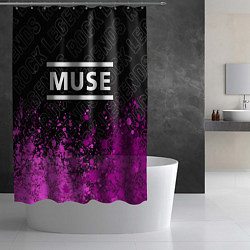 Шторка для душа Muse rock legends посередине, цвет: 3D-принт — фото 2