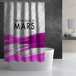 Шторка для душа Thirty Seconds to Mars rock legends посередине, цвет: 3D-принт — фото 2