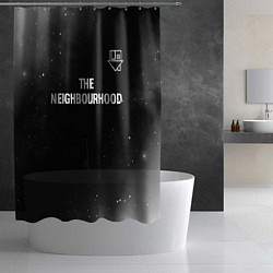 Шторка для душа The Neighbourhood glitch на темном фоне посередине, цвет: 3D-принт — фото 2