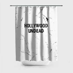 Шторка для душа Hollywood Undead glitch на светлом фоне посередине, цвет: 3D-принт