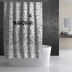 Шторка для душа Manowar glitch на светлом фоне посередине, цвет: 3D-принт — фото 2