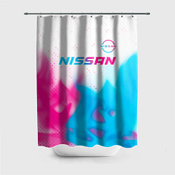 Шторка для душа Nissan neon gradient style посередине, цвет: 3D-принт