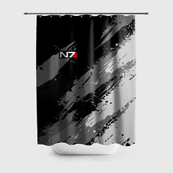 Шторка для душа N7 - mass effect monochrome, цвет: 3D-принт