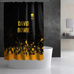 Шторка для душа David Bowie - gold gradient посередине, цвет: 3D-принт — фото 2
