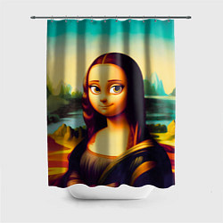 Шторка для ванной Нейросеть - Мона Лиза в стиле Pixar