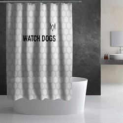 Шторка для душа Watch Dogs glitch на светлом фоне посередине, цвет: 3D-принт — фото 2
