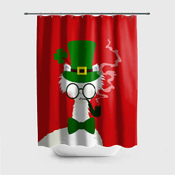 Шторка для ванной Лама - альпака в день Патрика