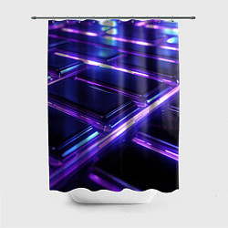Шторка для ванной Фиолетовые неоновые плиты