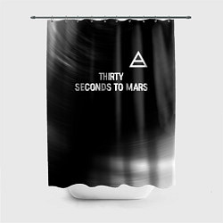 Шторка для ванной Thirty Seconds to Mars glitch на темном фоне посер