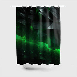 Шторка для ванной Трехмерность зеленой фигуры