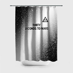 Шторка для душа Thirty Seconds to Mars glitch на светлом фоне посе, цвет: 3D-принт