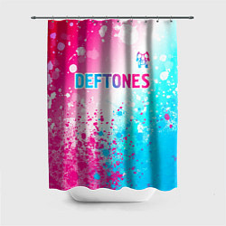 Шторка для ванной Deftones neon gradient style посередине