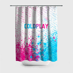 Шторка для ванной Coldplay neon gradient style посередине