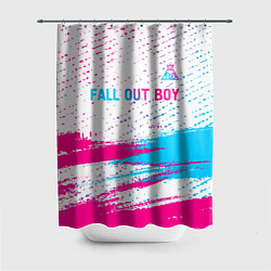 Шторка для ванной Fall Out Boy neon gradient style посередине