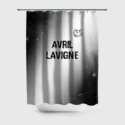 Шторка для душа Avril Lavigne glitch на светлом фоне посередине, цвет: 3D-принт