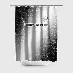 Шторка для душа Twenty One Pilots glitch на светлом фоне посередин, цвет: 3D-принт